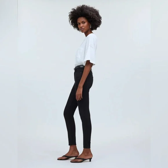 Madewell Jeans 30 10" High Rise Skinny in Black Zip Fly - Picture 4 of 15